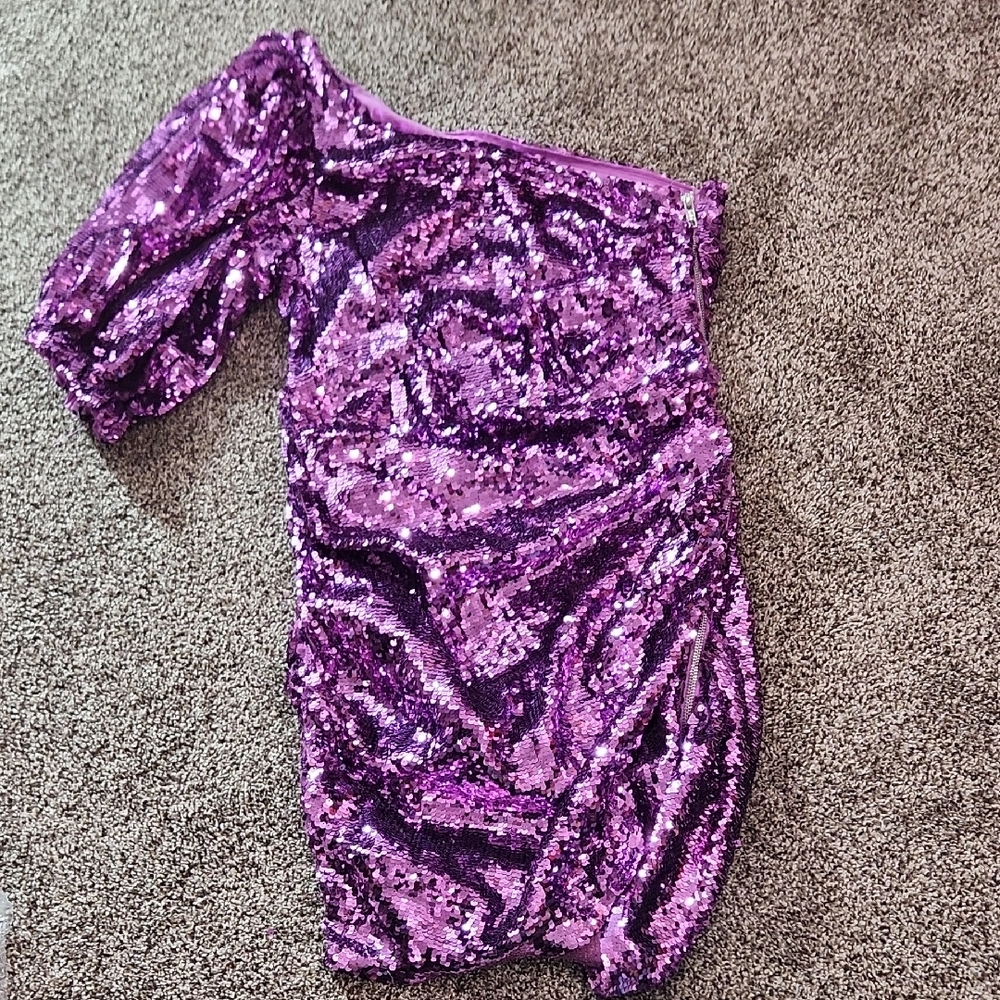 For Love And Lemons Purple Sequin Dresd